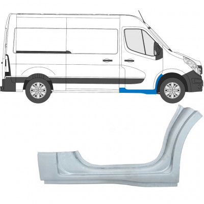 Painel de reparação da soleira da porta dianteira para Opel Movano / R Master 2010- / Direito 5954