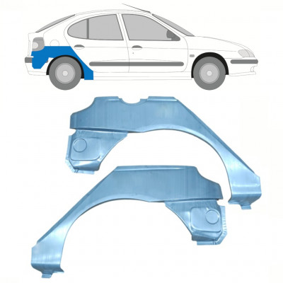 Painel de reparação do guarda-lamas traseiro para Renault Megane 1995-2003 / Esquerda+Direita / Conjunto 10101