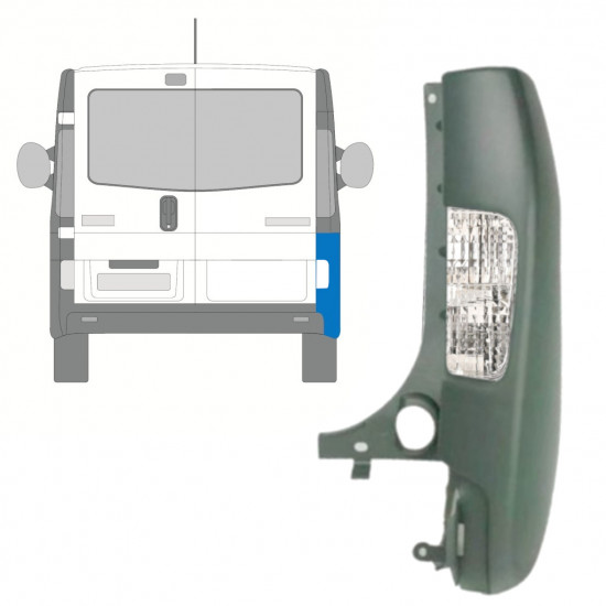 Canto do para-choque traseiro com Luz para Renault Trafic 2001-2014 / Direito /  10067