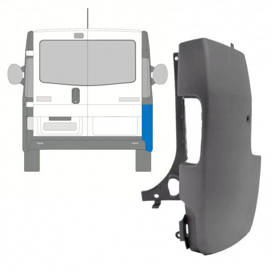 Canto do para-choque traseiro para Renault Trafic 2001-2014 / Direito 8208