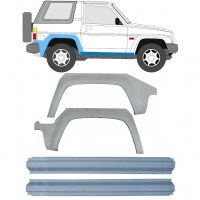 Painel de reparação da soleira com guarda-lamas traseiro para Daihatsu Fourtrak Rocky 1985-1993 / Esquerda+Direita / Conjunto 9508