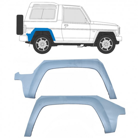 Painel de reparação do guarda-lamas traseiro para Daihatsu Fourtrak Rocky 1985-1993 / Esquerda+Direita / Conjunto 10418