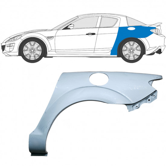 Painel de reparação do guarda-lamas traseiro para Mazda RX8 2003-2012 / Esquerdo 6702