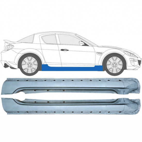 Soleira completa para Mazda RX8 2003-2012 / Esquerda+Direita / Conjunto 9284