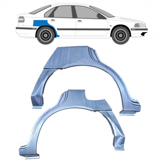 Painel de reparação do guarda-lamas traseiro para Volvo S40 / V40 1995-2004 / Esquerda+Direita / Conjunto 9193