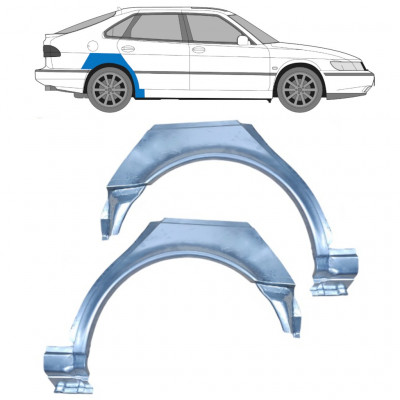 Painel de reparação do guarda-lamas traseiro para Saab 900 1994-1998 / Esquerda+Direita / Conjunto 10586