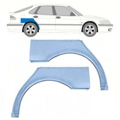 Painel de reparação do guarda-lamas traseiro para Saab 9-3 1998-2003 / Esquerda+Direita / Conjunto 10688