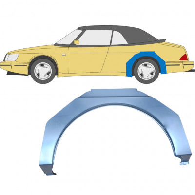 Painel de reparação do guarda-lamas traseiro para Saab 900 1978-1995 / Esquerdo 6982