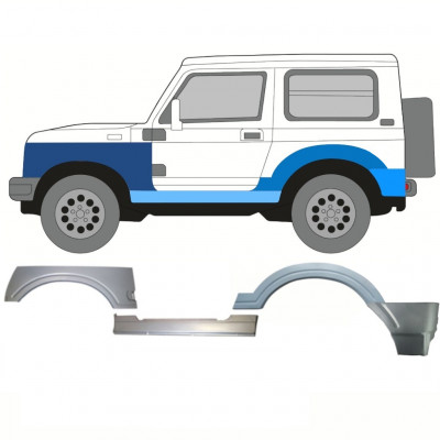 Painel de reparação da soleira com guarda-lamas dianteiro e traseiro para Suzuki Samurai 1981-2004 / Esquerdo 11182