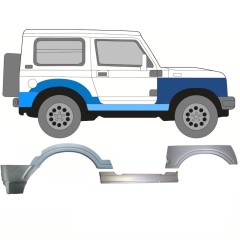 Painel de reparação da soleira com guarda-lamas dianteiro e traseiro para Suzuki Samurai 1981- / Direito / Conjunto 11181