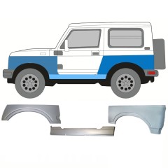 Painel de reparação da soleira com guarda-lamas dianteiro e traseiro para Suzuki Samurai 1981- / Esquerdo / Conjunto 11180