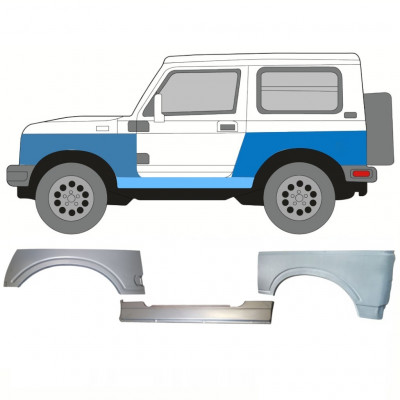 Painel de reparação da soleira com guarda-lamas dianteiro e traseiro para Suzuki Samurai 1981-2004 / Esquerdo 11180