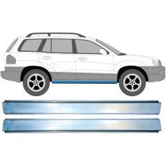 Painel de reparação interna da soleira para Hyundai Santa Fe 2001-2006 / Esquerda+Direita / Conjunto 11587