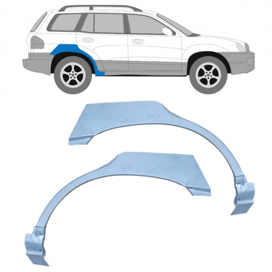 Painel de reparação do guarda-lamas traseiro para Hyundai Santa Fe 2001-2006 / Esquerda+Direita / Conjunto 10477