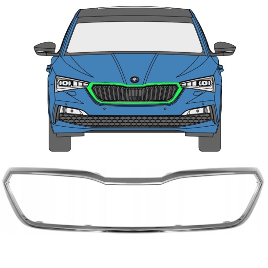 Moldura da grelha frontal para Skoda Scala 2019- 16227