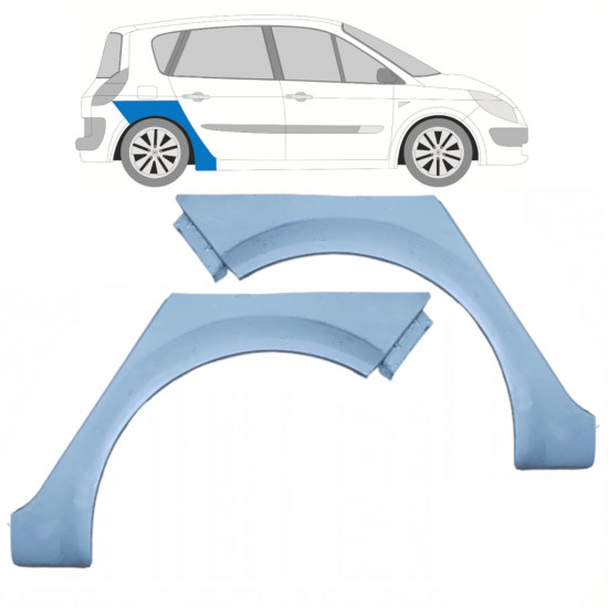 Painel de reparação do guarda-lamas traseiro para Renault Scenic 2003-2009 / Esquerda+Direita / Conjunto 10229