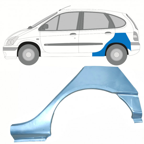 Painel de reparação do guarda-lamas traseiro com soleira para Renault Scenic 1995-2003 / Esquerdo 8406