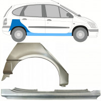 Painel de reparação da soleira com guarda-lamas traseiro para Renault Scenic 1995-2003 / Direito / Conjunto 10099