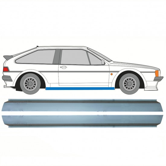 Painel de reparação da soleira para VW Scirocco 1981-1992 / Esquerda = Direita (simétrico) / Conjunto 10376