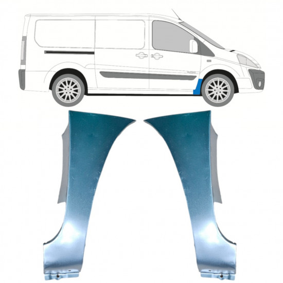 Painel de reparação do guarda-lamas dianteiro para Fiat Scudo 2007-2016 / Esquerdo / Direito / Esquerda+Direita / Conjunto 12899