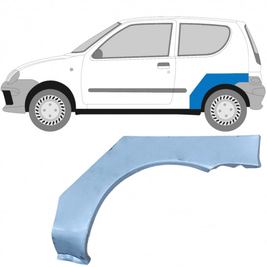 Painel de reparação do guarda-lamas traseiro para Fiat Seicento 1998-2010 / Esquerdo 6513