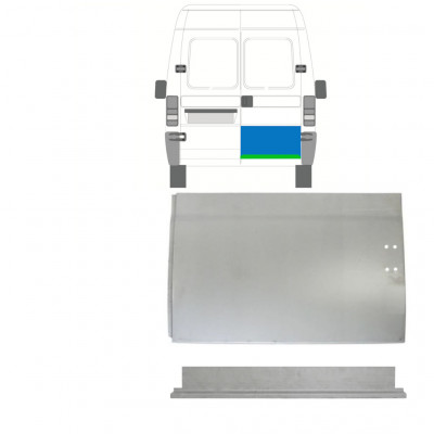 Painel de reparação interna e externa das portas traseiras para Fiat Ducato Boxer Relay Jumper 1994-2006 / Direito / Conjunto 9753