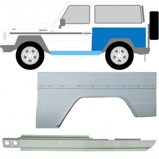 Painel de reparação da soleira com guarda-lamas traseiro para Mercedes G-Class 1979- / Esquerdo / Conjunto 10004