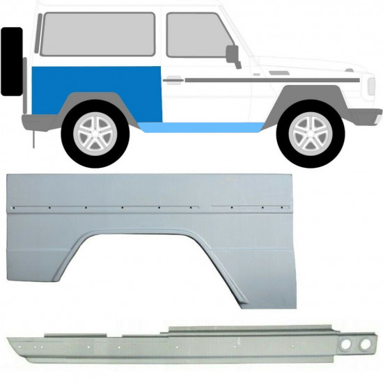 Painel de reparação da soleira com guarda-lamas traseiro para Mercedes G-Class 1979- / Direito / Conjunto 10003