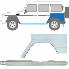 Painel de reparação da soleira com guarda-lamas traseiro para Mercedes G-Class W460 W461 W463 1979-2017 / Esquerdo / Conjunto 10006