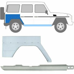 Painel de reparação da soleira com guarda-lamas traseiro para Mercedes G-Class W460 W461 W463 1979- / Direito / Conjunto 10005