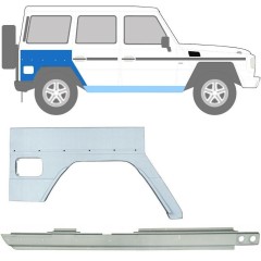 Painel de reparação da soleira com guarda-lamas traseiro para Mercedes G-Class W460 W461 W463 1979- / Direito / Conjunto 10009