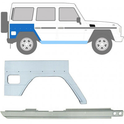 Painel de reparação da soleira com guarda-lamas traseiro para Mercedes G-Class 1992- / Direito / Conjunto 10009