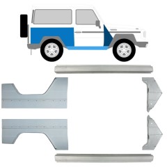 Painel de reparação da soleira com guarda-lamas dianteiro e traseiro para Mercedes G-Class W460 W461 W463 1979-2017 / Esquerda+Direita / Conjunto 9709