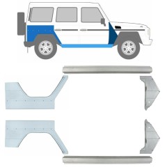 Painel de reparação da soleira com guarda-lamas dianteiro e traseiro para Mercedes G-Class W460 W461 W463 1979-2017 / Esquerda+Direita / Conjunto 9710