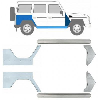 Painel de reparação da soleira com guarda-lamas dianteiro e traseiro para Mercedes G-Class 1979- / Esquerda+Direita / Conjunto 9710