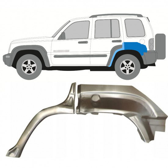 Painel de reparação do guarda-lamas traseiro para Jeep Liberty 2001-2008 / Esquerdo / Conjunto 9962