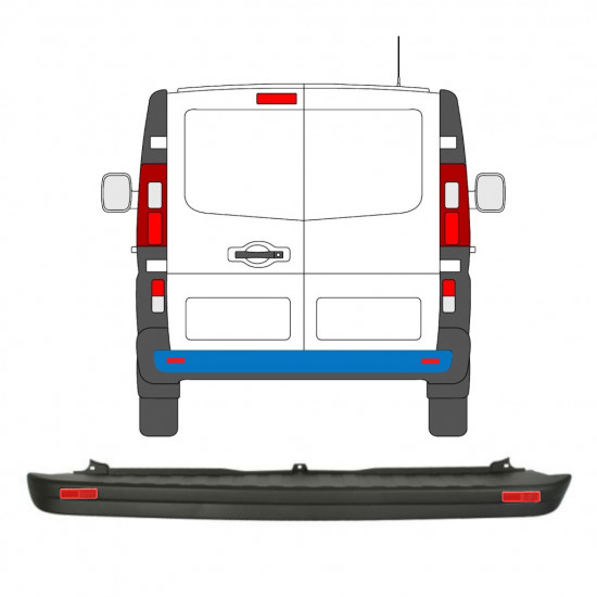 Para-choque traseiro com Luz refletora para Renault Trafic 2014- /  10089