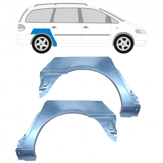 Painel de reparação do guarda-lamas traseiro para Volkswagen Sharan 2000-2010 / Esquerda+Direita / Conjunto 9219