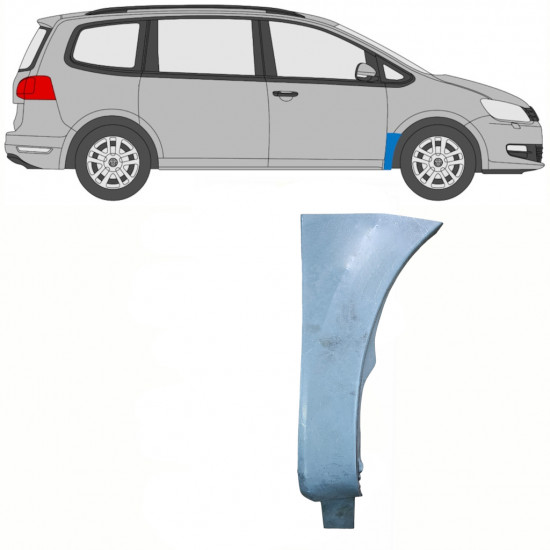 Painel de reparação do guarda-lamas dianteiro para Volkswagen Sharan 2010- / Direito 8369