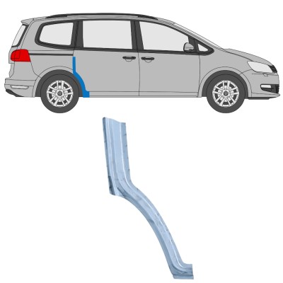 Painel de reparação da parte frontal do guarda-lamas traseiro para Volkswagen Sharan 2010-2022 / Direito 14600