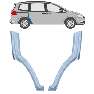 Painel de reparação da parte frontal do guarda-lamas traseiro para Volkswagen Sharan 2010-2022 / Esquerda+Direita / Conjunto 14602