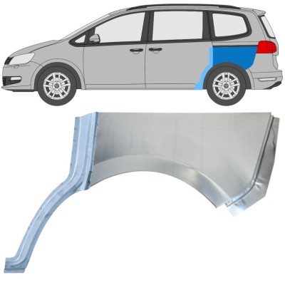 Painel de reparação do guarda-lamas traseiro para Volkswagen Sharan 2010-2022 / Esquerdo / Conjunto 14604