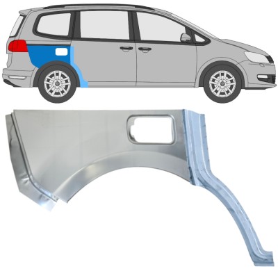 Painel de reparação do guarda-lamas traseiro para Volkswagen Sharan 2010-2022 / Direito / Conjunto 14603