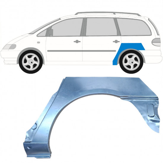 Painel de reparação do guarda-lamas traseiro para VW Sharan Ford Galaxy 1995-2000 / Esquerdo 6590