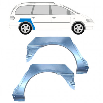 Painel de reparação do guarda-lamas traseiro para Volkswagen Sharan 1995-2000 / Esquerda+Direita / Conjunto 9290