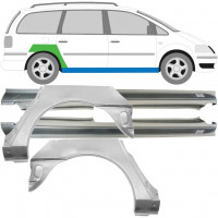 Soleira completa com reparação de guarda-lamas traseiro para Volkswagen Sharan 1995-2000 / Conjunto 9490