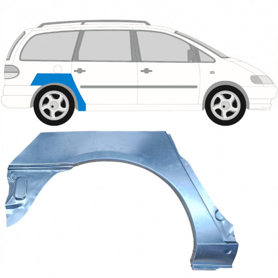 Painel de reparação do guarda-lamas traseiro para VW Sharan Ford Galaxy 1995-2000 / Direito 6591