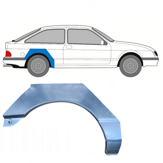 Painel de reparação do guarda-lamas traseiro para Ford Sierra 1982-1993 / Direito 7387