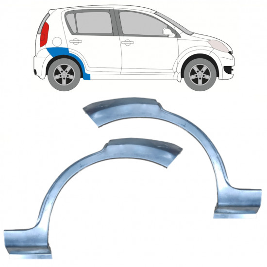 Painel de reparação do guarda-lamas traseiro para Daihatsu Sirion 2005-2010 / Esquerda+Direita / Conjunto 9945