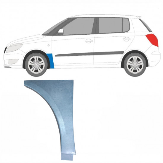 Painel de reparação do guarda-lamas dianteiro para Skoda Fabia 2007-2015 / Esquerdo 7236